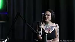 Lexi mallet and bia hot share intimate podcast moments with tattoos, cosplay, and outdoor fun.