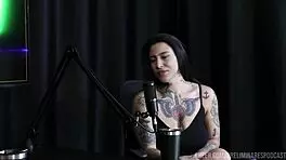 Lexi mallet and bia hot share intimate podcast moments with tattoos, cosplay, and outdoor fun.