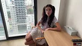 Step Sister Broken in Bedroom with Hard Fucking and Face Cumshots. She Begs for More Quickies!