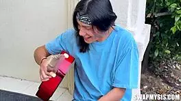 Teen stepsibs swap and fuck in raunchy orgy 😈