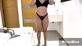 latina teen 18+ seduces coworker with perfect body, teasing for big cock action