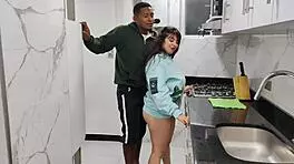 rioc bangs hot tetona jennie, damn she’s fine in kitchen