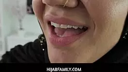 hijabfamily stepsis in hijab pays collateral with deepthroat blowjob on naudi nala