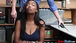 Big Boobed Ebony Teen Thief Gets Fucked On Cctv By Lp Officer