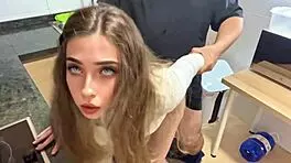 Blonde Maid in Tight Jeans Gets Me Hot and Fucked Hard