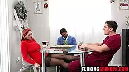 Teen step granddaughter feels the bang from Santa step grandpa.