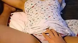 Petite 18Y Brunette in Lingerie Loves Close-Up Touches