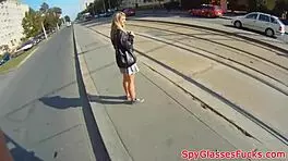 Real teen 18+ caught on spycam getting pounded outdoors in sneaky doggystyle action