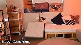 thicc teen riding dildo for strangers