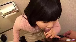 Petite Japanese virgin teen 18+, wanna talk about sucking first time in public toilet?