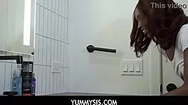 Stepsister catches stepbrother wanking in bathroom 😏💦