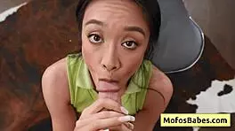 Watch Jade Kimiko suck Charles Dera's huge dick deep!