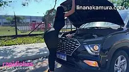 big ass latina lina nakamura gets creampied by john coffee on the street