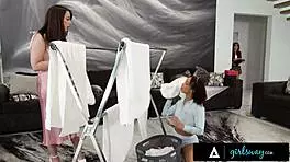 petite brunettes alexis tae and lumi ray indulge in risky 69 affair with shaved pussies