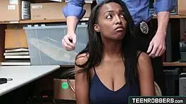 Man, this sexy ebony teen got drilled doggystyle for stealing
