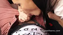 Shaved Teen Girl Takes Anal In Car POV