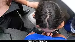 Keeping the shoplifter? Young thief fucked in custody!