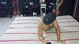 Ebony Mature Girlfriend Takes Massive Anal in Shared Room