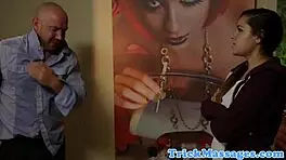 Teen masseuse rides cock on hidden cam