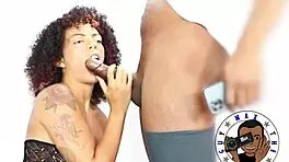 Does mila suck and fuck that big black cock before swallowing?