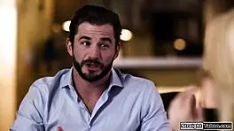 The petite blonde babe faces blackmail and submits to hardcore fucking with a guy.