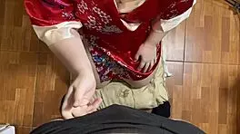 Student begs for cum on tits