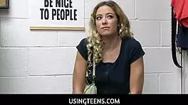 UsingTeen 18+s - Dirty LP Officer Catches Teen Thief River Lynn and Punishes with Hard Fucking. She Takes It All!