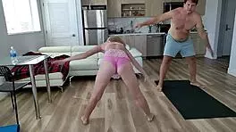 Hey, I'm getting so flexible with my barefoot yoga moves every day.