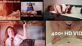 British 19-year-old brunette amateur gets first cumshot in hot compilation