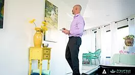 nuru massage tale - sexy masseuse scarlett sage tricks rival into banging during oily session.