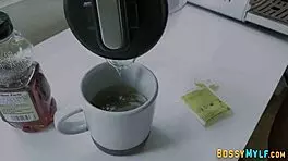 chubby lesbian cougar takes strapon deep