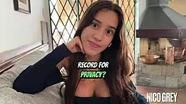 First casting with beautiful skinny Brazilian teen in POV blowjob