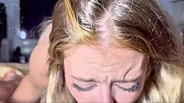 My Blonde Stepsister Gave Me A Sloppy Blowjob Befor Bed