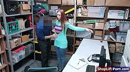 Busty Shoplifter Rammed by Store Officer with Big Cock in Backroom