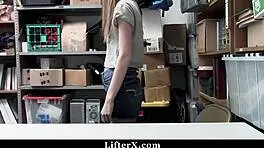 Lp Officer Dominates Shoplifter Teen 18+ in Garage