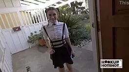 face blasted babe lucie kline licks a big lollipop after fucking