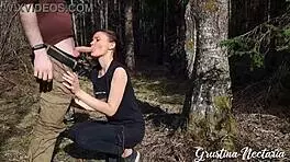 I’m So Into This Nature Fuck and Blowjob in the Forest. Tanned European Babe Is Pure Fire!