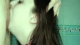 Deep Throat Fuck with Cum Dripping Down Her Throat
