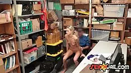 Blonde Tattooed Bitch Punished by Fucking Security Guard in Shop Uniform for Stealing