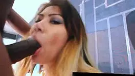 ब्यूटीफुल एशियन स्लट फ्लोरिडा नेल सैलून से बिग ब्लैक मॉन्स्टर लंड को स्लॉपिली चूसती है