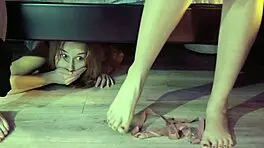 Shares bed with stepmom while stepsister sneaks under! 😳