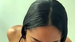 Teen gives POV blowjob to stepdad's BBC