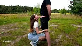 she wants throated outdoors and swallows cum