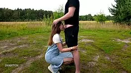 she wants throated outdoors and swallows cum