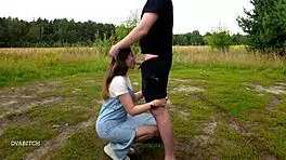 she wants throated outdoors and swallows cum