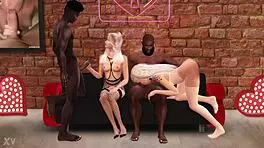 Sims 4 Video Featuring Ra and Hanah in Group Scene