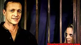 petite slave endures big cock domination in dungeon bondage