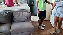 My boyfriend introduced me to his stepfather, we fucked while he cooked, and I fucked him too.