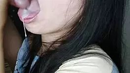 japanese student blows perfectly in bedroom creampie scene