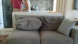 My boyfriend introduced me to his stepfather, we fucked while he cooked, and I fucked him too.